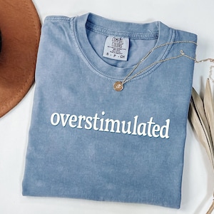 Comfort Colors® Overstimulated Shirt, Funny Introvert Tee, Gen Z Shirt, Sarcastic Graphic Tee, Mental Health Humor Tee, Funny Trendy Shirt