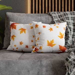 Autumn Maple Leaf Pillow Cover | Spun Polyester Square Pillowcase