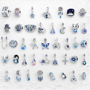 S925 Sterling Silber Charms, passt für Pandora Bettelarmband, Dangle Beads, Birthflower Charms, Charms für Armband, Halskette Anhänger, Geschenk für