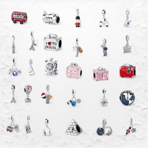 S925 Sterling Silber Charms, passt für Pandora Charm Armbänder, Dangle Beads, Flugzeug Charms, Charms für Armbänder, Halsketten Anhänger, Geschenk für Sie