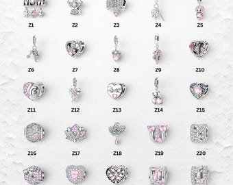 S925 Sterling Silver Charms for Bracelet, Fits European Pandora Charm Bracelets, Love Heart Charms, DIY Women Jewelry, Gift for her