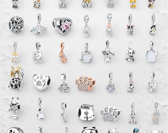 Colgante de mascota (perro o gato), compatible con pulseras de dijes europeas, cuentas colgantes, dijes para pulseras, colgante para collar, dijes de plata de ley 925 para pulsera
