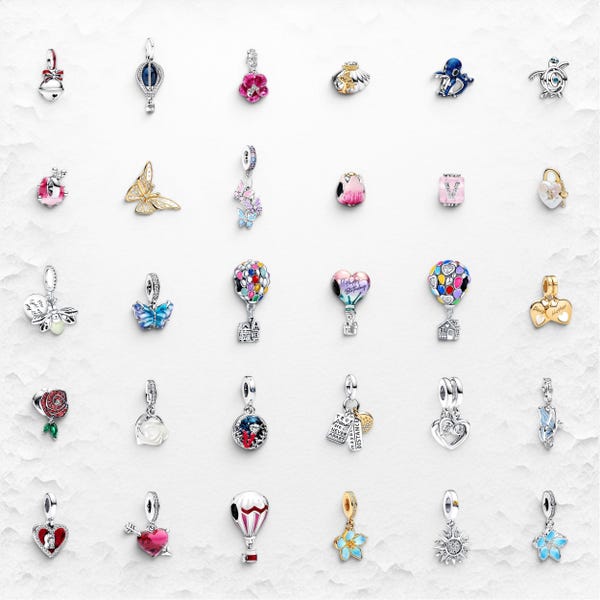 Charm for Bracelets, S925 Sterling Silver Flower Heart Rose Pendant, Fits Pandora Charm Bracelets, DIY Women Dangle Jewelry Birthday Gift