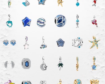 Sea Turtle Star Pendant, Fits Pandora Charm Bracelets, Gold Plated Charms for Bracelet, DIY Women Jewelry, Custom Dangle Beads, Gift for her