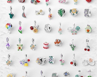 Dijes de plata esterlina S925, compatibles con pulseras Pandora, cuentas colgantes, dijes de flor de nacimiento, dijes para pulsera, colgante de collar, regalo para