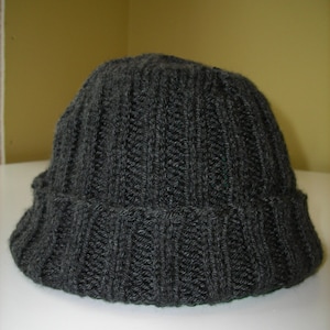 Women's Dark Grey Hand Knitted Hat image 1