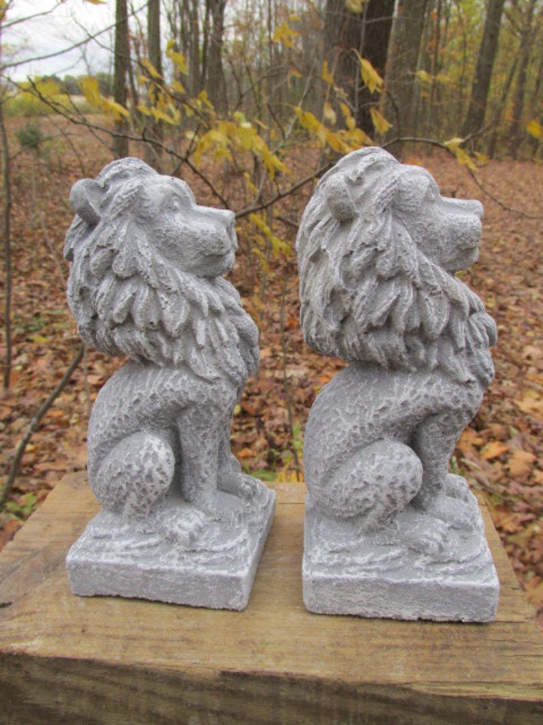 Cement Lion Statue Fancy Roaring Lion CEMENT STATUE CONCRETE Lawn