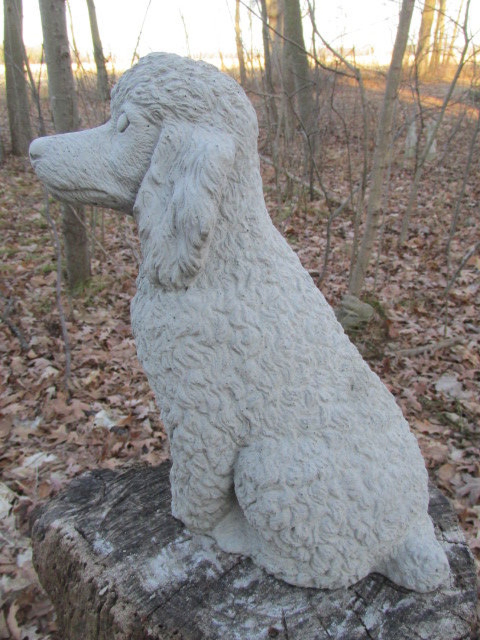 12 Tall Cement Poodle Dog Garden Art Concrete Statue Etsy