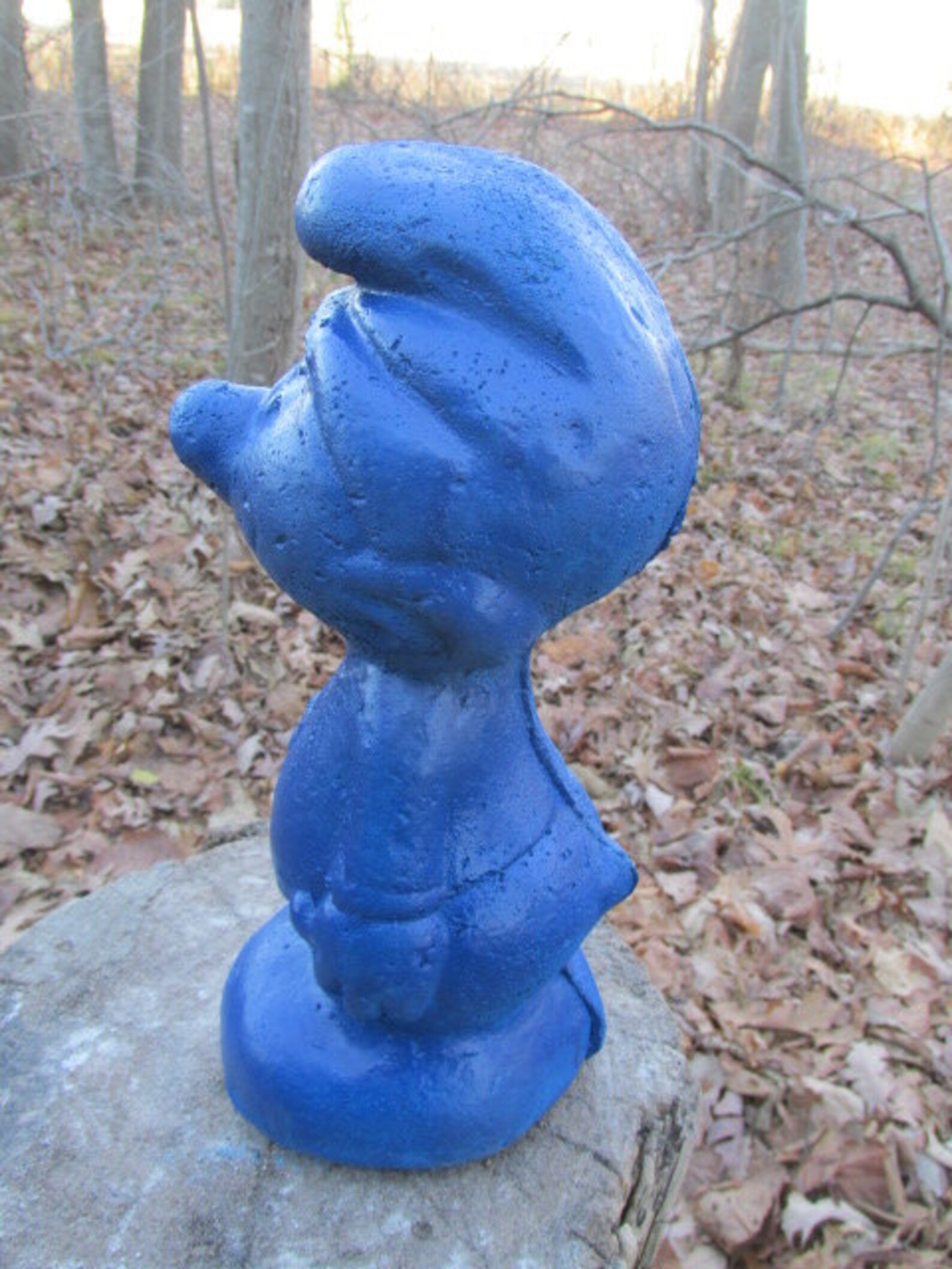 10 1/2 Tall Cement Smurf Garden Art Concrete Statue Etsy