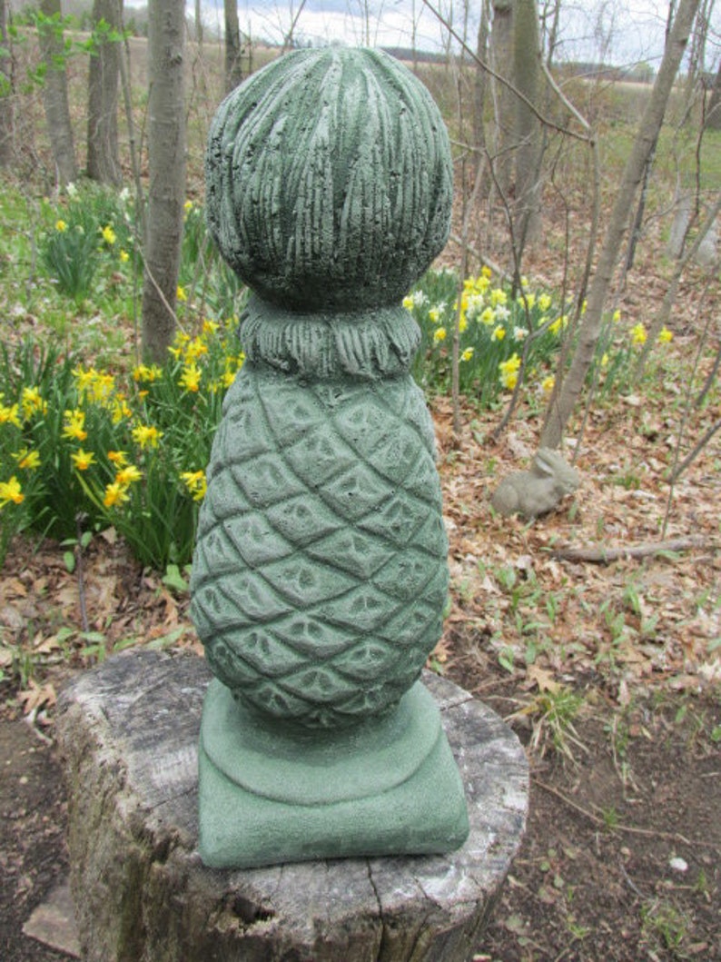 15 Tall Cement Pineapple Finial Garden Art Concrete Etsy