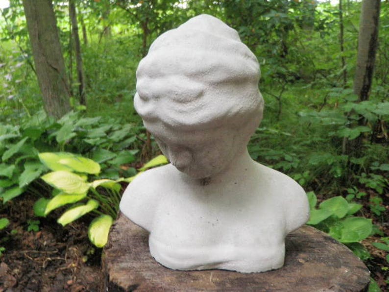 9 Cement Female Bust Sculpture Garden Art Concrete Etsy
