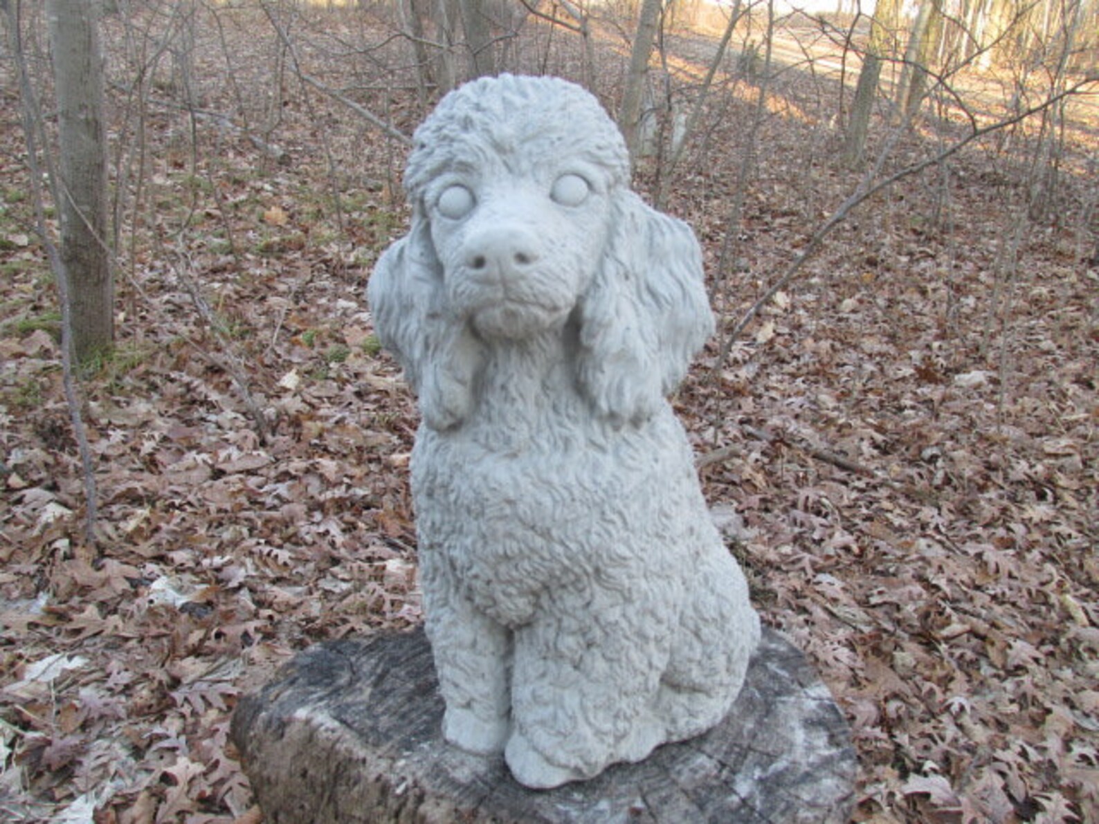 12 Tall Cement Poodle Dog Garden Art Concrete Statue Etsy