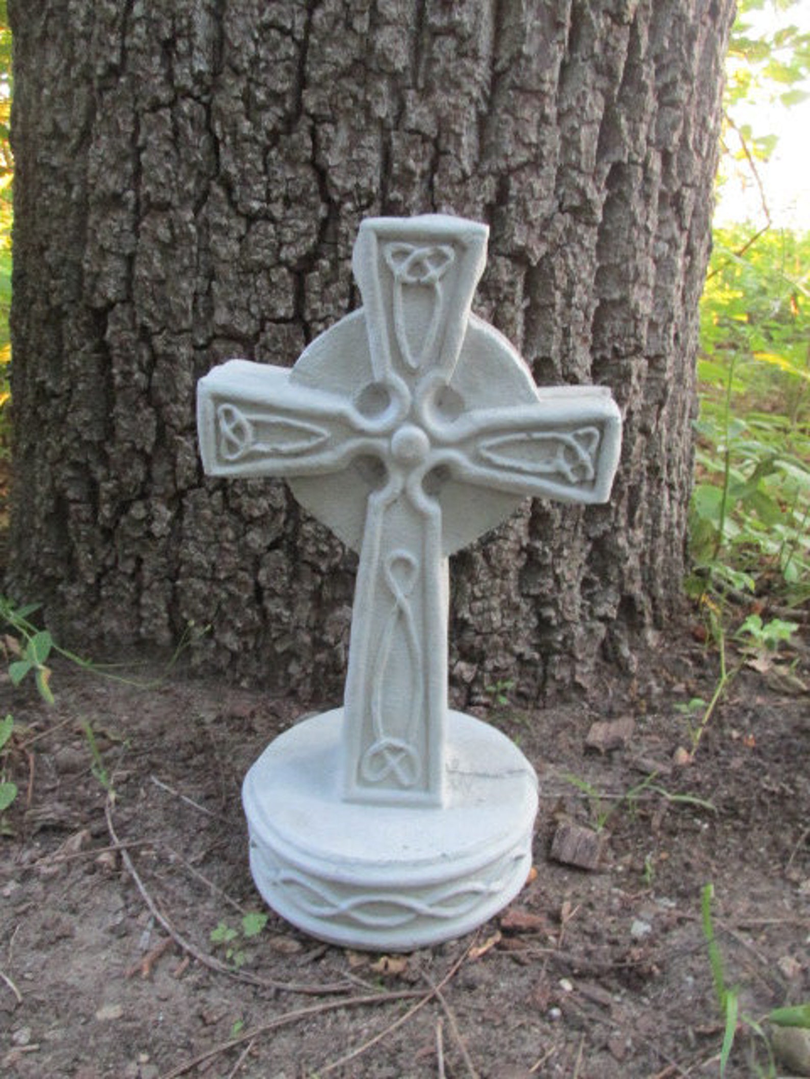 12 Tall Cement Cross Garden Art Statue Concrete Memorial | Etsy