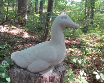 Large 12" Cement Lifesize Duck Garden Art Concrete Statue