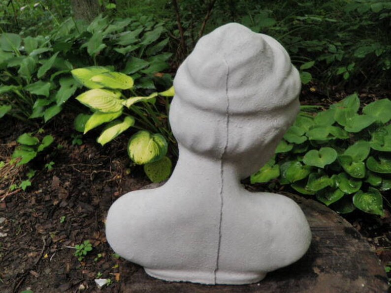 9 Cement Female Bust Sculpture Garden Art Concrete Etsy