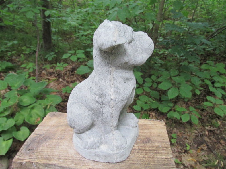 8 Tall Cement Boxer Puppy Dog Garden Art Concrete Statue Etsy