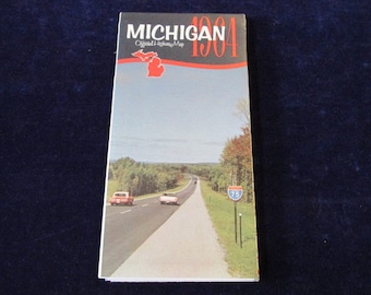 Actual Original Vintage Official 1964 Michigan Highway State Road Map NOS Near Mint