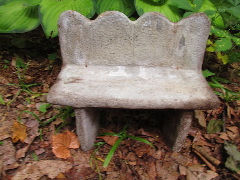 Vintage 12 Long Cement Bench Garden Art Weathered Etsy