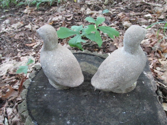 Cute Vintage Pair of 2 Cement Ducks Garden Statue Concrete | Etsy
