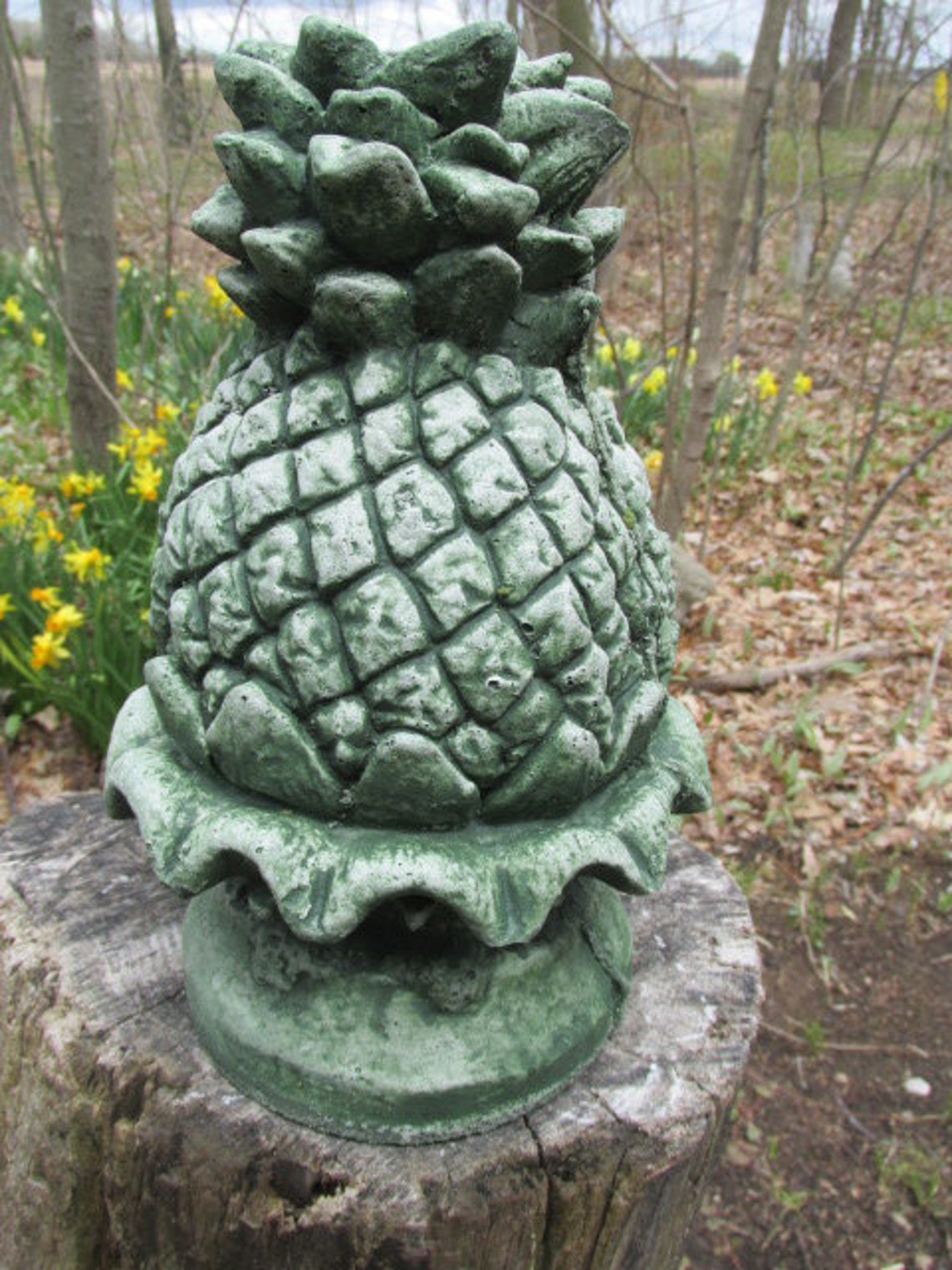 11 Tall Cement Pineapple Fountain Topper Top Finial Etsy