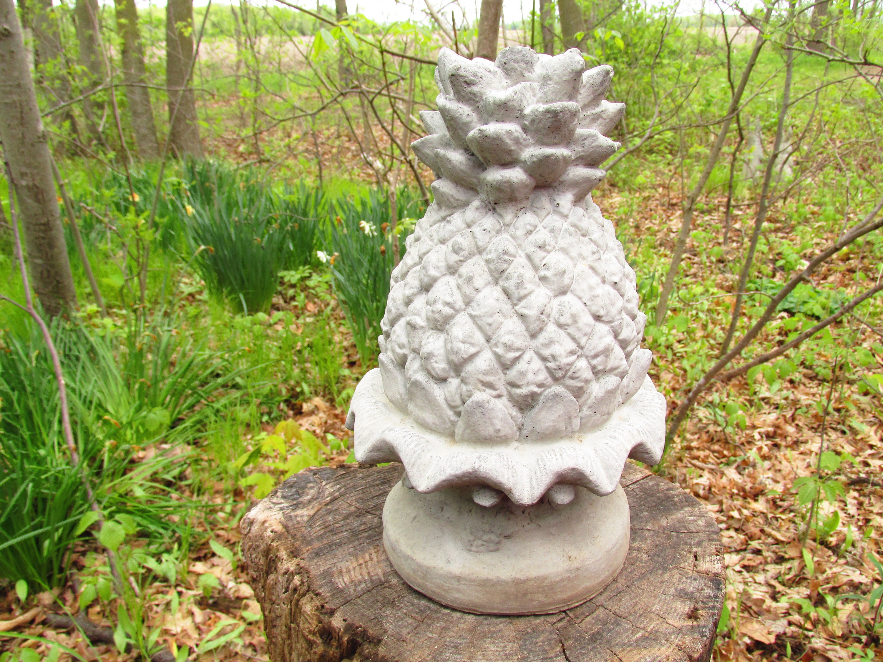 11 Tall Cement Pineapple Fountain Topper Top Finial Etsy