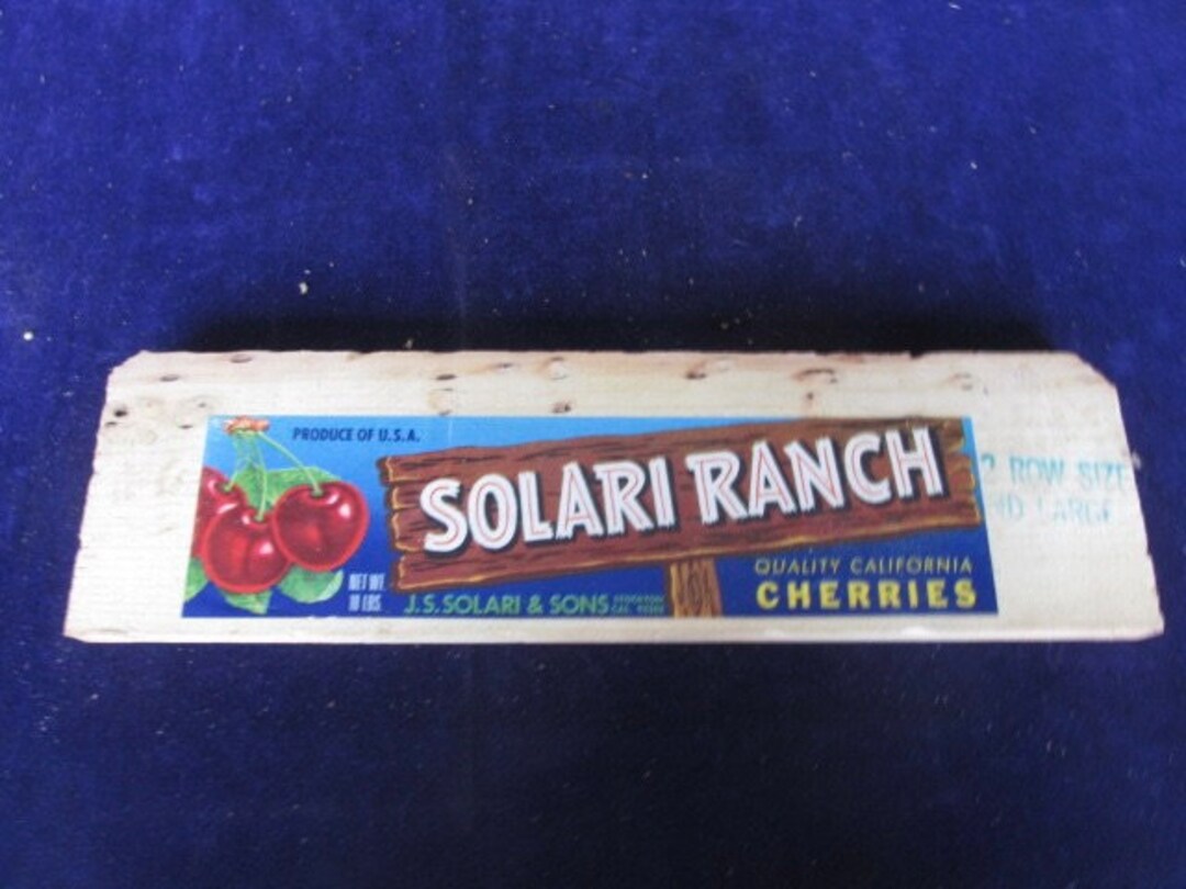 Vintage Wood Fruit Crate Section End W/label Advertising Solari & Sons ...