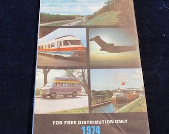 Actual Original Vintage Official 1974 Michigan Highway State Road Map NOS Near Mint