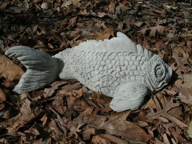 Large 13 Koi Goldfish Fish Garden Art Cement Concrete Etsy