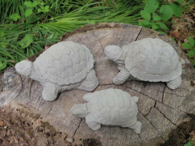 Cement Turtle Lot of 3 Garden Art Concrete Statue Realistic 3 - Etsy