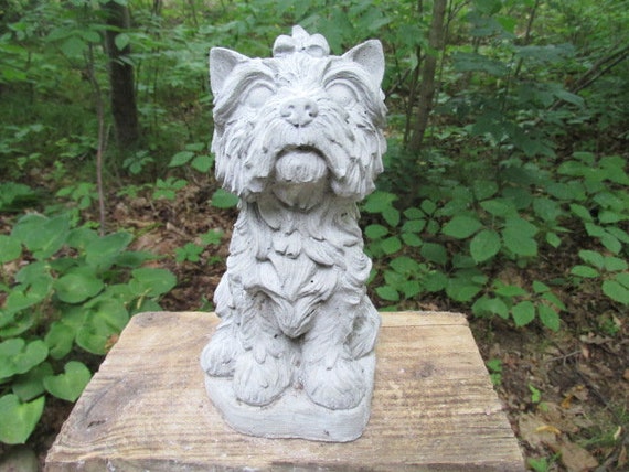 Cement Yorkshire Terrier Yorkie 8 Tall Dog Garden Art Concrete Statue Puppy Pet Memorial Cement Yorkshire Terrier Yorkie 8 Tall Dog Garden Art Concrete Statue Puppy Pet Memorial