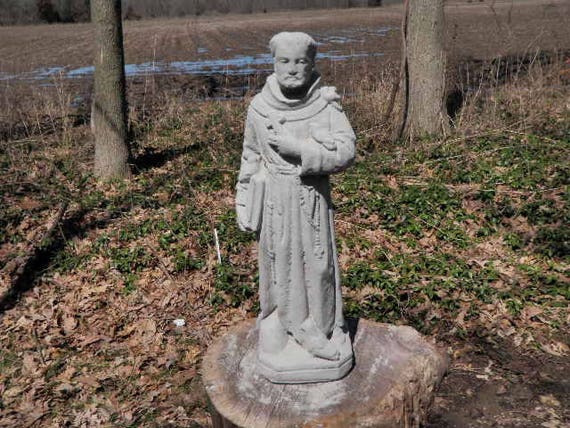 16 1 2 St Francis Of Assisi Cement Garden Concrete Etsy