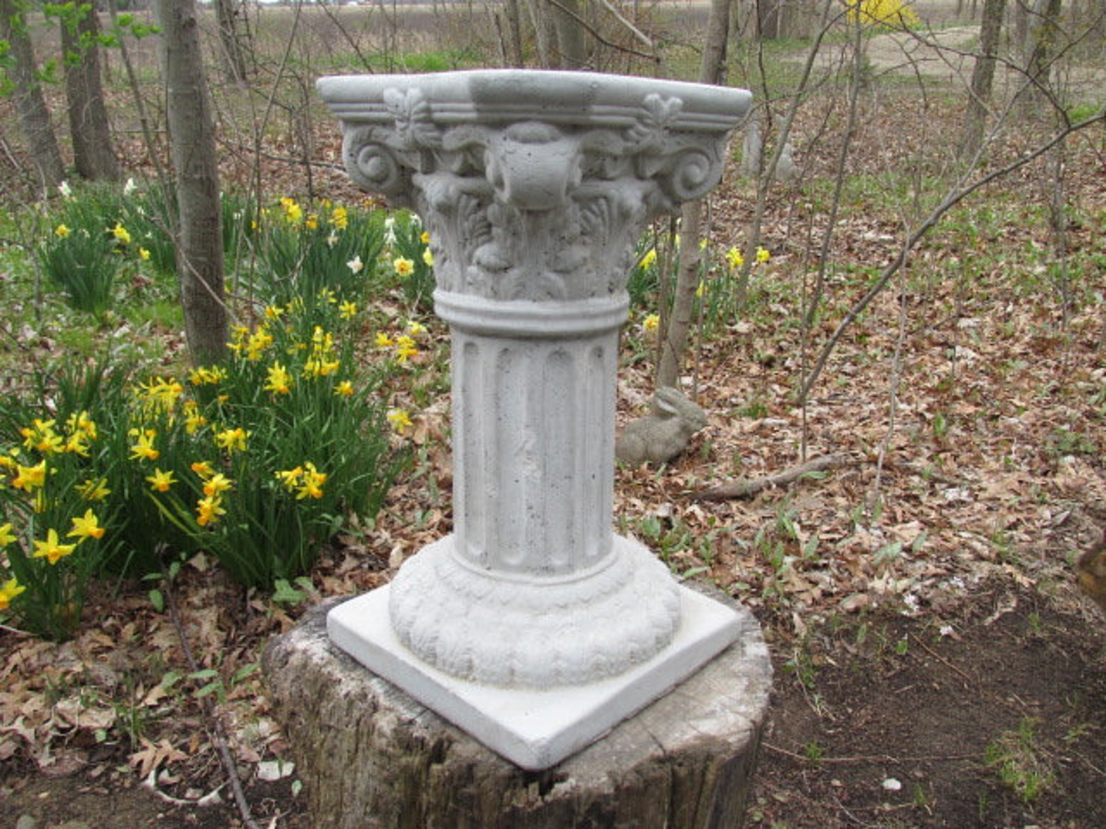 Cement 12 1/2 Pedestal Garden Art Statue Concrete Sturdy Etsy