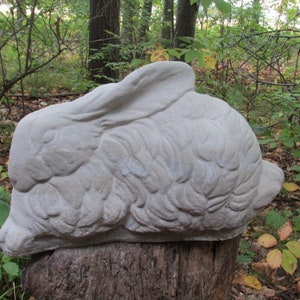 13 1/2&quot; Long Cement English Hare Rabbit Garden Art Concrete Statue  Very Nice