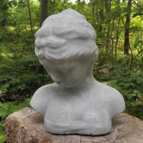 9 Cement Female Bust Sculpture Garden Art Concrete Etsy