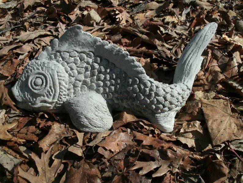 Large 13 Koi Goldfish Fish Garden Art Cement Concrete Etsy