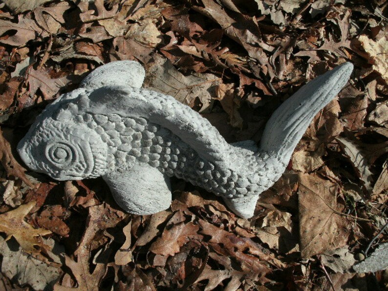 Large 13 Koi Goldfish Fish Garden Art Cement Concrete Etsy
