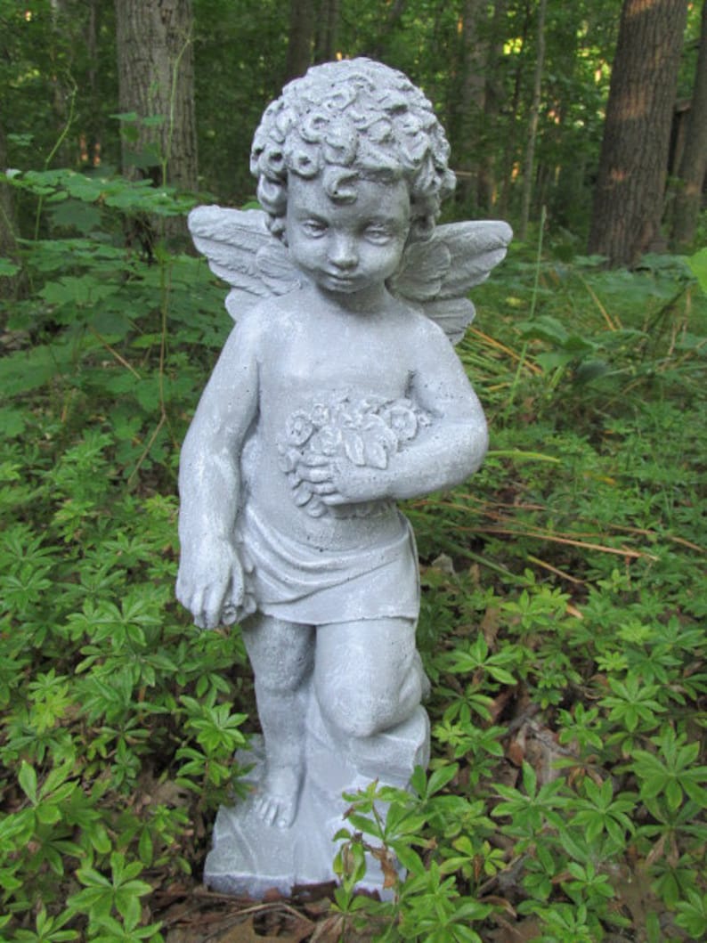 18 Cement Boy Angel Cherub Concrete Garden Art Statue Etsy