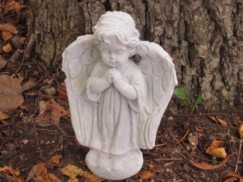 8 Tall Cement Praying Angel Statue Garden Art Concrete | Etsy