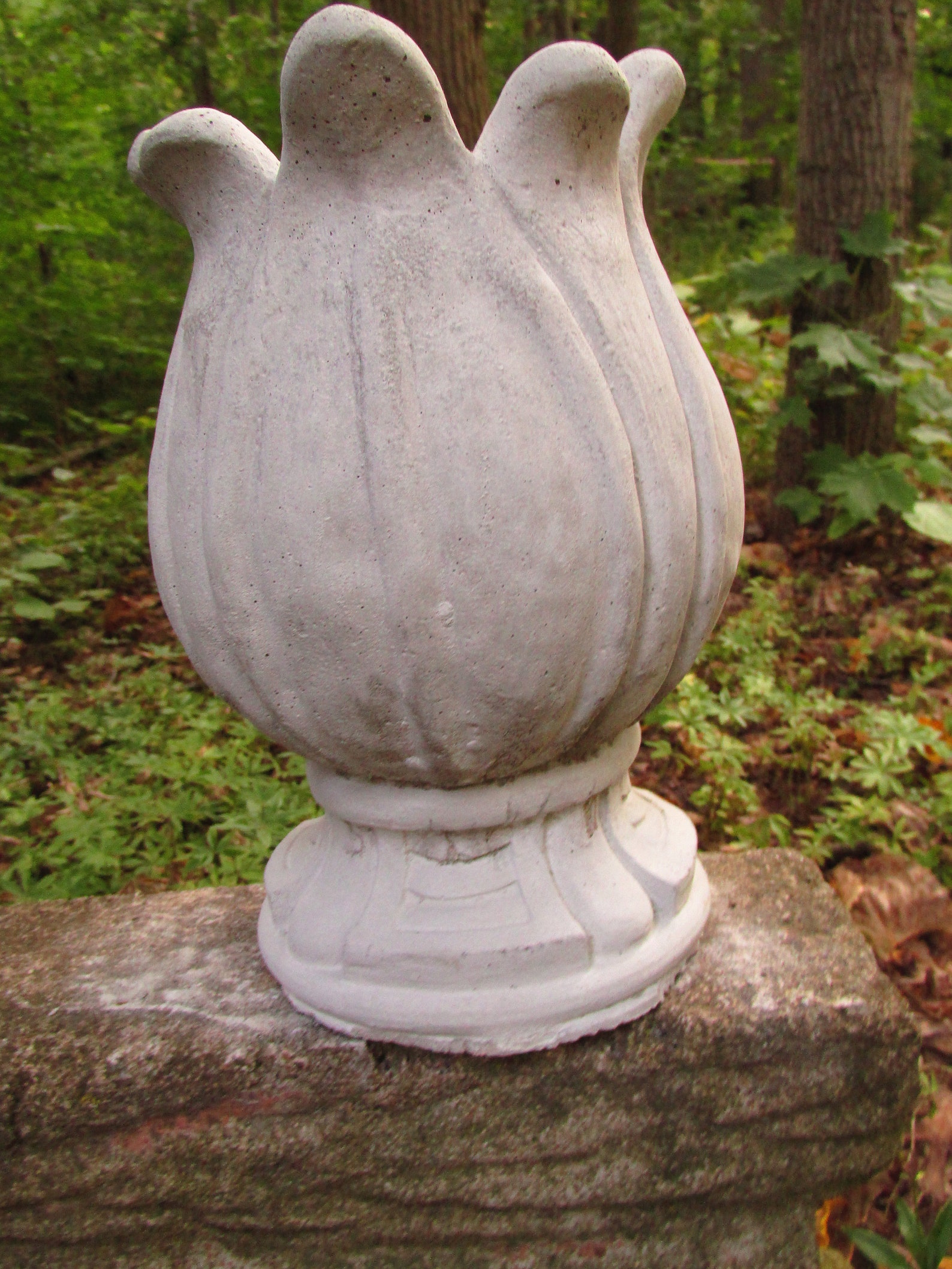 10 1/2 Tall Cement Flower Bud Tulip Fountain Topper Top Etsy