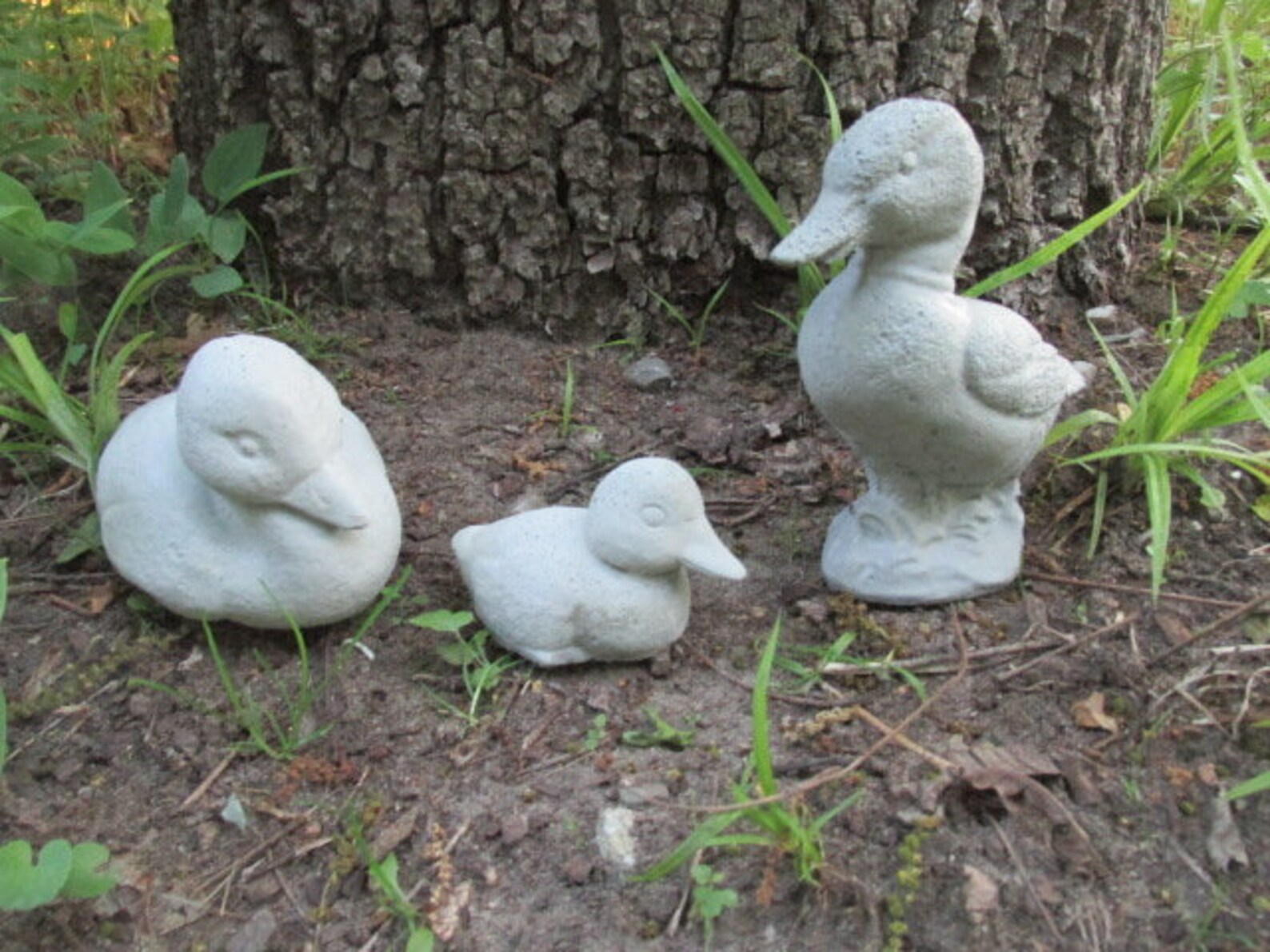 25 1/2 Tall Set of 3 Cement Ducks Garden Statue Etsy