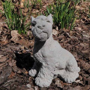 7 1/2" Tall Cement Schnauzer Dog Garden Art Concrete Statue Wonderful Realistic