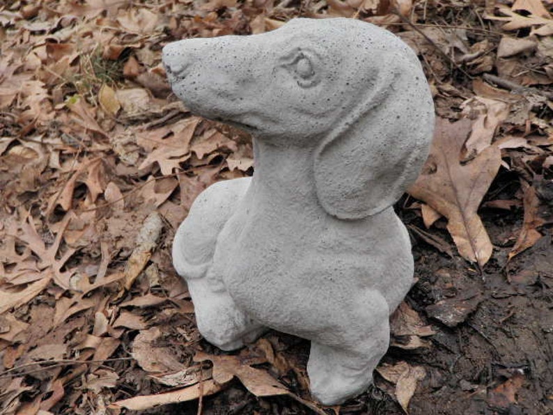 8 Tall Cement Dachshund Dog Garden Art Concrete Statue Etsy