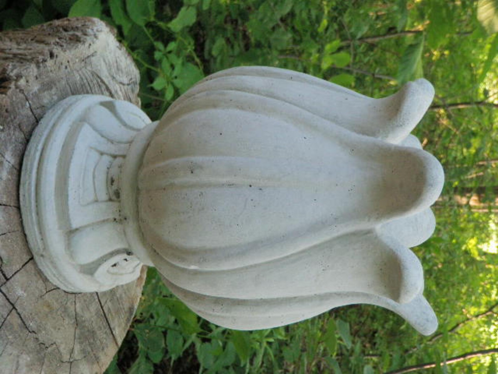 10 1/2 Tall Cement Flower Bud Tulip Fountain Topper Top Etsy