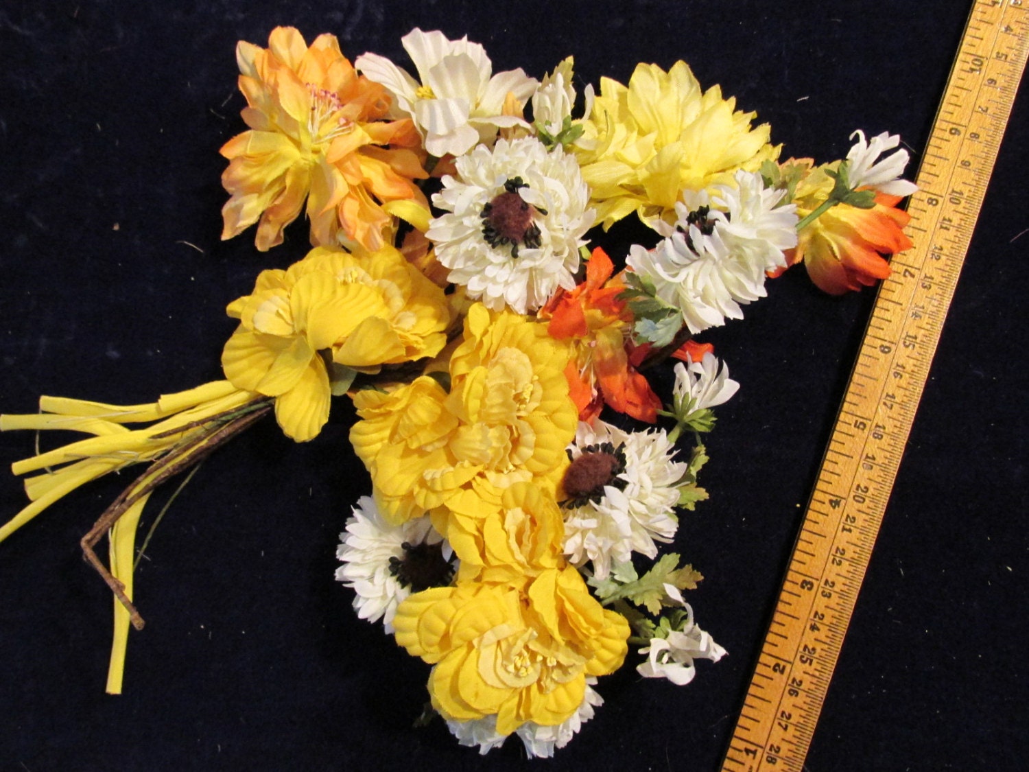 ヴィンテージ　お花 Vintage Millinery Flower Collection Yellow White 1-3
