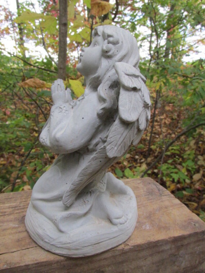 8 1/2 Cement Praying Angel Cherub Garden Art Concrete | Etsy