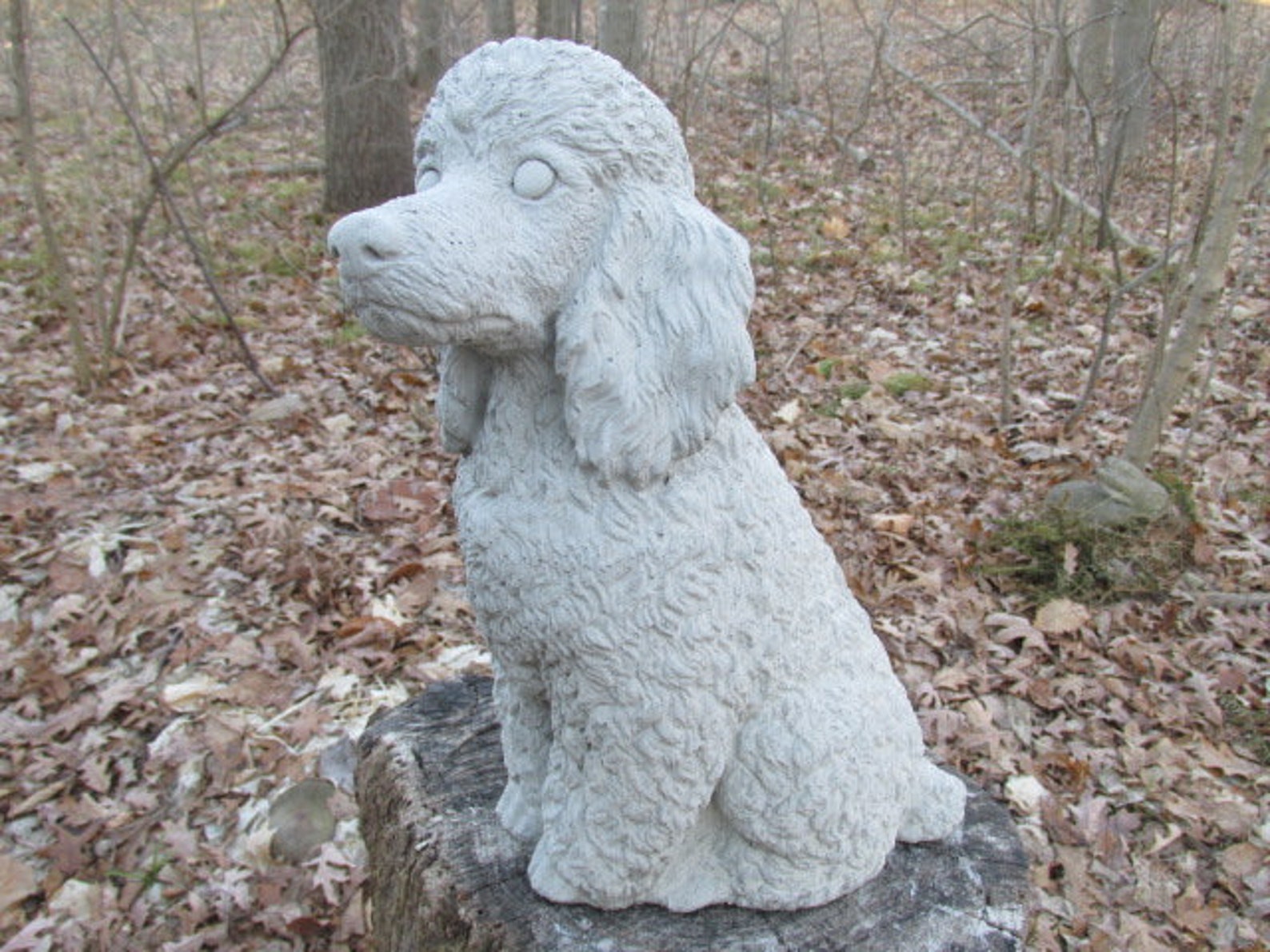 12 Tall Cement Poodle Dog Garden Art Concrete Statue Etsy