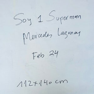 Soy 1 Superman.Mercedes Lagunas Superman original Painting, Graffiti Art, Pop Art Painting, Wall Decor image 2