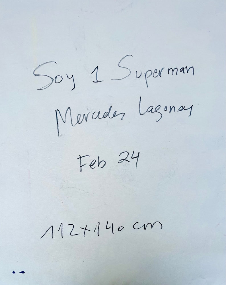 Soy 1 Superman.Mercedes Lagunas Superman original Painting, Graffiti Art, Pop Art Painting, Wall Decor image 2
