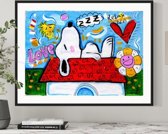 Sweet Dreams. Mercedes Lagunas original Painting, Graffiti Art, Pop Art Painting, Wall Decor