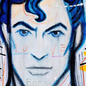 Soy 1 Superman.Mercedes Lagunas Superman original Painting, Graffiti Art, Pop Art Painting, Wall Decor image 5